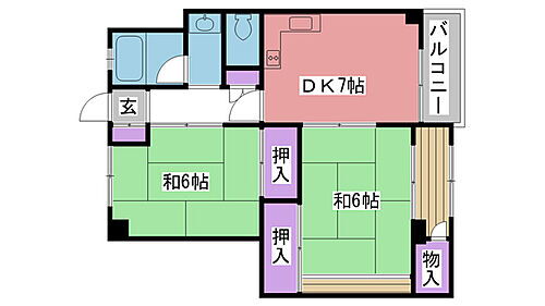 兵庫県西宮市甲子園浦風町11-27 甲子園駅 2DK マンション 賃貸物件詳細