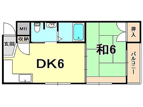 スミュー香枦園 2階 1DK 賃貸物件詳細