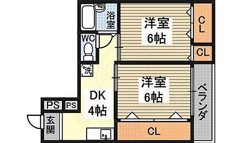 エレガンス５ 3階 2DK 賃貸物件詳細