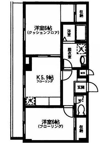 ヴィラ御殿山 2階 2K 賃貸物件詳細