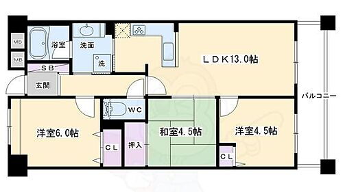 イーグルコート西大路アネックス 6階 3LDK 賃貸物件詳細