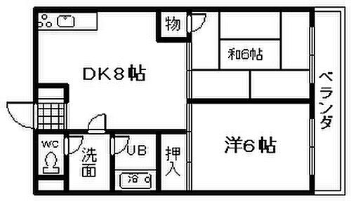 Ｒｉｎｏｎ新家　Ｄ棟 2階 2DK 賃貸物件詳細