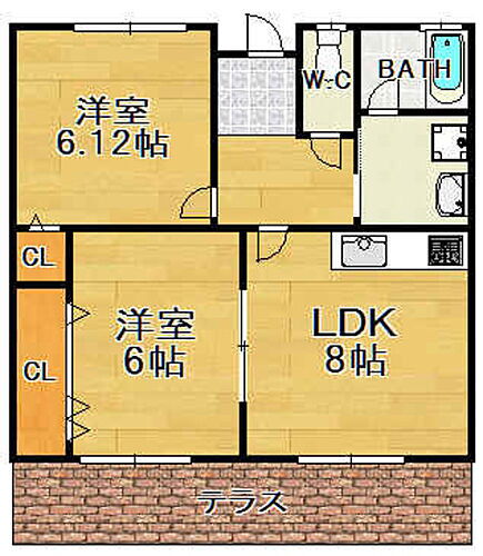 シャン　ドゥ　オルキデ 1階 2LDK 賃貸物件詳細