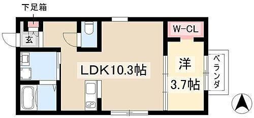 愛知県名古屋市中村区猪之越町1丁目3-3 東枇杷島駅 1LDK アパート 賃貸物件詳細