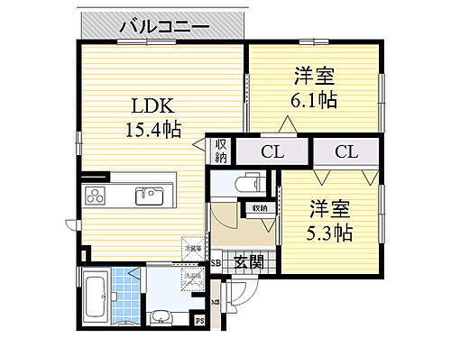 アンジュール 3階 2LDK 賃貸物件詳細