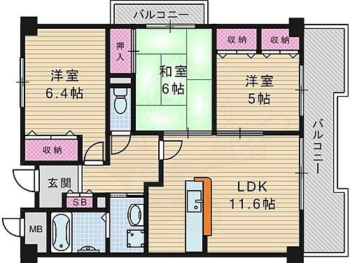 大阪府門真市岸和田4丁目5番16号 四条畷駅 3LDK マンション 賃貸物件詳細