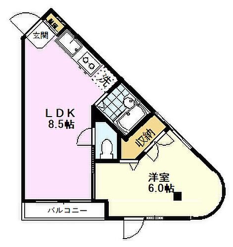 ドリームセブン 2階 1LDK 賃貸物件詳細