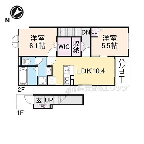 滋賀県大津市唐崎1丁目 唐崎駅 2LDK アパート 賃貸物件詳細