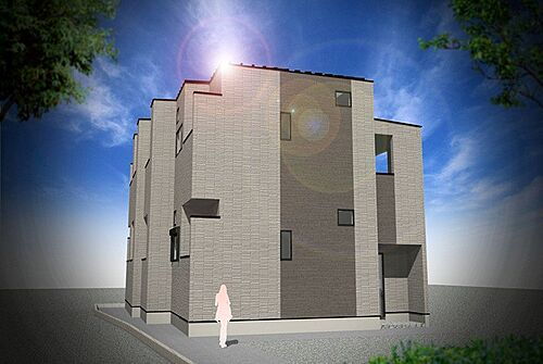 セレーネ 外観パース　オートロック付　宅配BOX有り　デザイナーズ