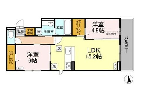 愛媛県松山市朝美2丁目2-16 宮田町駅 2LDK アパート 賃貸物件詳細