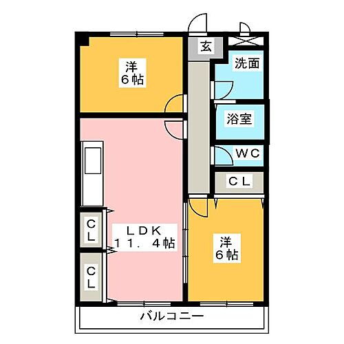 メゾン岩塚Ａ 2階 2LDK 賃貸物件詳細