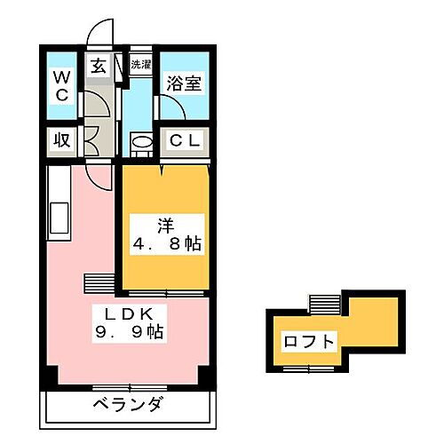 パールメゾン清洲Ｂ棟 2階 1LDK 賃貸物件詳細