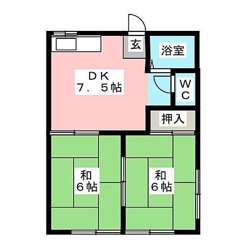 コーポサイクル 1階 2DK 賃貸物件詳細