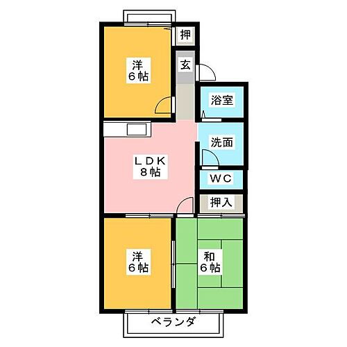 グリンビューわかぞのＦ棟 1階 3LDK 賃貸物件詳細