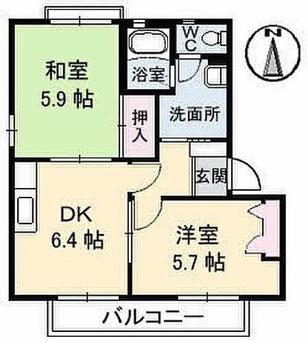 山口県下関市一の宮本町2丁目 新下関駅 2DK アパート 賃貸物件詳細