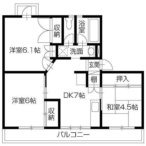 ピース・シーサイド黒崎 3階 3DK 賃貸物件詳細