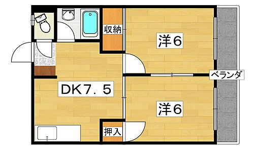 宮之阪ビル 3階 2DK 賃貸物件詳細