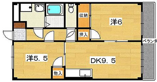 カサベルデ交野 4階 2DK 賃貸物件詳細