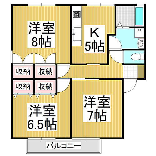 クレアール双葉Ｃ棟 2階 3K 賃貸物件詳細