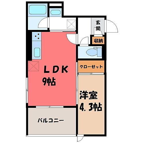 Ｄａｐｈｎｅ 2階 1LDK 賃貸物件詳細