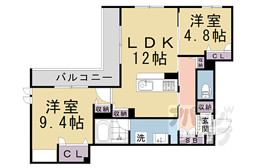 シャーメゾン　エクセル 3階 2LDK 賃貸物件詳細