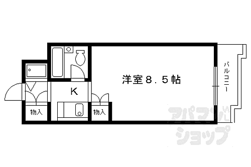 京都府京都市伏見区桝形町 丹波橋駅 1K マンション 賃貸物件詳細