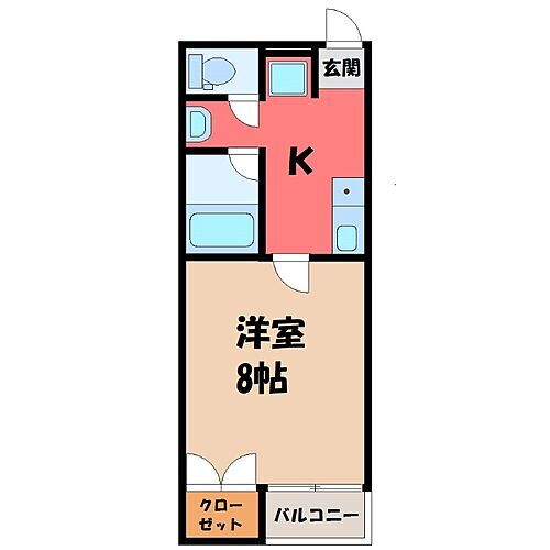 栃木県宇都宮市今泉2丁目 宇都宮駅 1K マンション 賃貸物件詳細