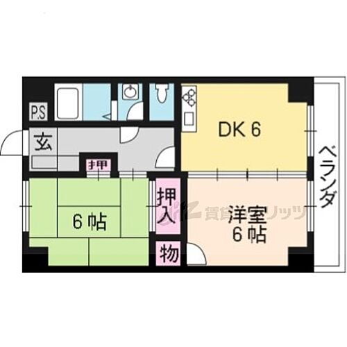 京都府京都市北区衣笠御所ノ内町 北野白梅町駅 2DK マンション 賃貸物件詳細