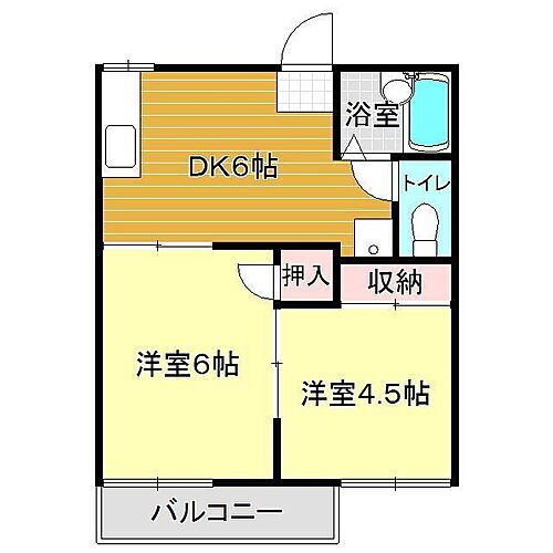 ふじハイツ 2階 2DK 賃貸物件詳細