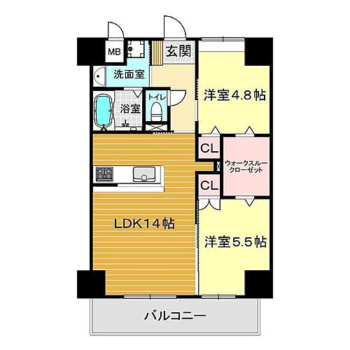 山口県下関市秋根南町2丁目4-26 2LDK マンション 賃貸物件詳細