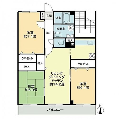 フォブール村上 2階 3LDK 賃貸物件詳細