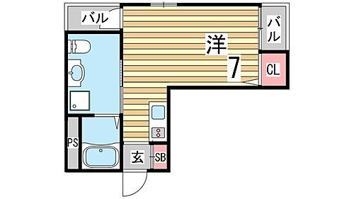 兵庫県神戸市須磨区須磨浦通3丁目1-17 須磨駅 1SK アパート 賃貸物件詳細