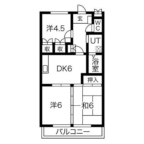 エミールＩＩ 2階 3DK 賃貸物件詳細