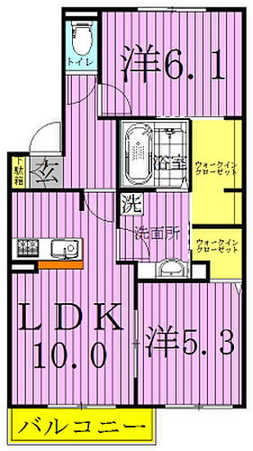 グランヒル 2階 2LDK 賃貸物件詳細