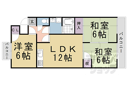 シベール桂泉 4階 3LDK 賃貸物件詳細
