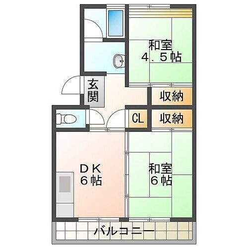 上浜団地（３・４号棟） 5階 2DK 賃貸物件詳細