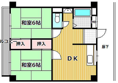 兵庫県西宮市若草町2丁目7-25 甲子園駅 2DK アパート 賃貸物件詳細