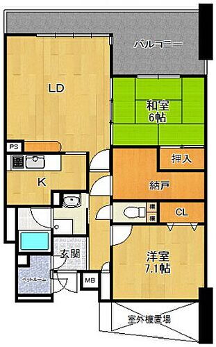 白鷹苦楽園マンション 2階 2LDK 賃貸物件詳細