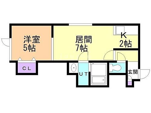 プレザント篠路 2階 1LDK 賃貸物件詳細