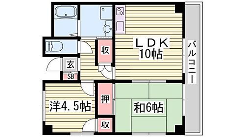 グリーンコスモ田井 1階 2LDK 賃貸物件詳細