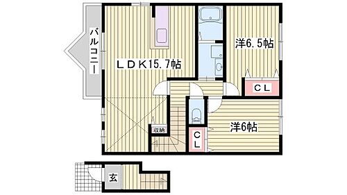 兵庫県姫路市勝原区熊見 はりま勝原駅 2LDK アパート 賃貸物件詳細