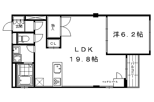 ヴィラスタジオーネ御所南 2階 1LDK 賃貸物件詳細