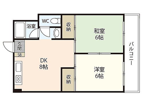 二宮ビル 5階 2DK 賃貸物件詳細