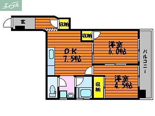 岡山県岡山市北区奥田1丁目 清輝橋駅 2DK マンション 賃貸物件詳細