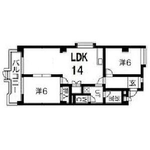 サンライズマンション 4階 2LDK 賃貸物件詳細