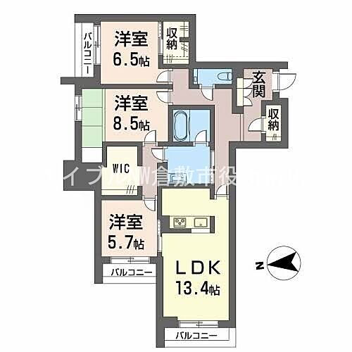 岡山県倉敷市大内 倉敷駅 3LDK マンション 賃貸物件詳細