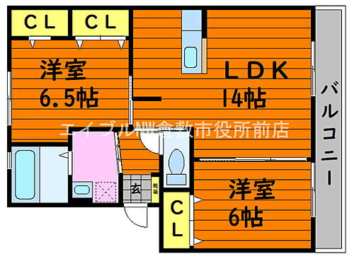 カリス 2階 2LDK 賃貸物件詳細