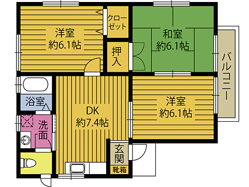 シティ胡月 2階 3DK 賃貸物件詳細