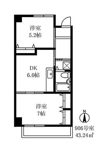 仙台坂アルカディア 9階 2DK 賃貸物件詳細
