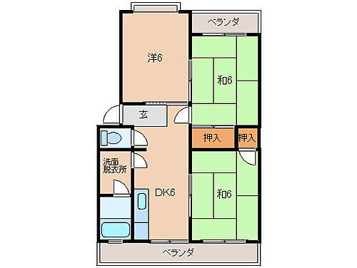 和歌山県和歌山市市小路 紀ノ川駅 3DK マンション 賃貸物件詳細
